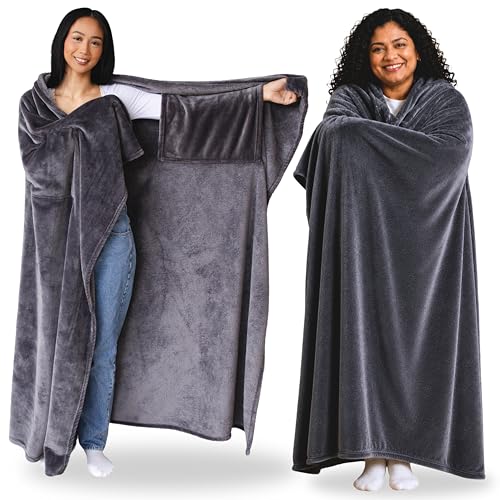 Wearable Blankets for Women & Men, Graduation Day Gift for Her, Cozy Gifts for Women, Wife Birthday Gifts Ideas - color: Onyx Gray