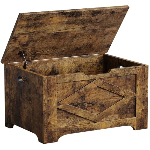 GAOMON 23.6" Storage Chest, Storage Bench with Safety Hinge | Farmhouse Style Wooden Trunk for Entryway, Bedroom, Living Room, Retro - color: Retro, size: 23.6 inches