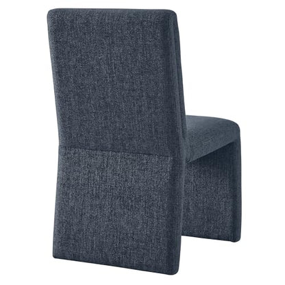 Modway Emory Fabric Slipper Dining Chair in Slate Blue – Upholstered Armless Dining Side Chair – Versatile Modern Accent Chair or Vanity Chair - color: Slate Blue