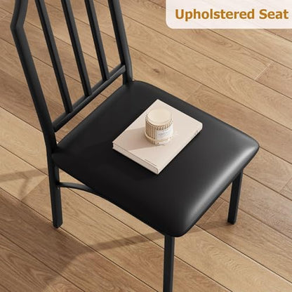 IDEALHOUSE Dining Table Set for 4, Kitchen Table Set of 4 with Upholstered Cushion Chairs, Dining Room Table Set for 4 with Kitchen Chairs, Easy to Assemble, Suitable for Apartment - (Glass Dark) - size: 1* Table + 4* Chairs (Glass Dark)
