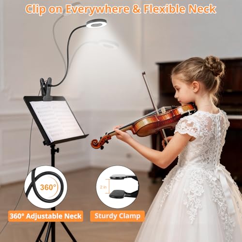 Woputne Desk Lamp Clip on Light for Bed Book Reading (Black) | 10 Dimmable Brightness 3 Light Modes Desk Lights for Home Office Clamp Bedside Lamp for Painting, Craft, Study - size: Black-1 Piece-Standard-Classic