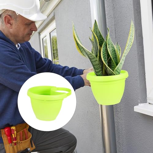 Toddmomy Green Vertical Wall Planter Hanging Basket, Lightweight Useful Hanging Planter for Indoor Outdoor Plants, Creative Pipe-Mounted Plant Pot for Balcony Garden Storage