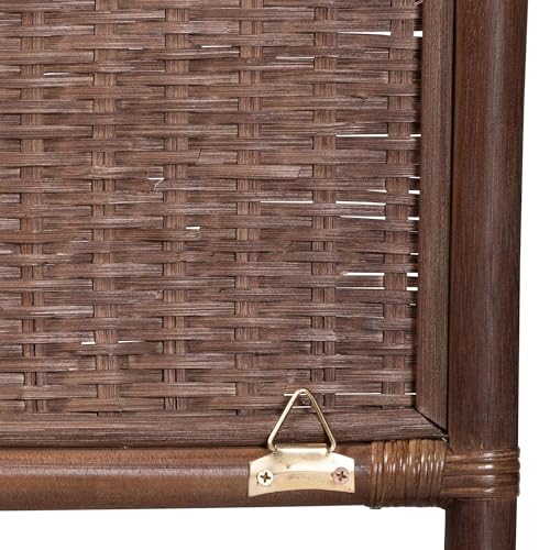 Bali & pari Einya Natural Rattan Standalone Headboard - Handwoven Wicker Panel Headboard with Wavy Scalloped Top, Queen - size: Queen