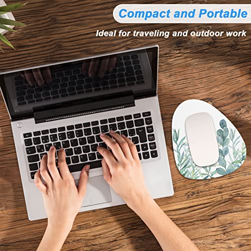 Rimilak Small Mouse Pad 6 x 7 Inch, Irregular Mini Mouse Pad with Non-Slip Rubber Base, Waterproof Compact Mouse Mat for Laptop Computer Wireless Mouse Keyboard Home Office Travel, Green Leaves - color: Green Leaves, size: 7L x 6W inches