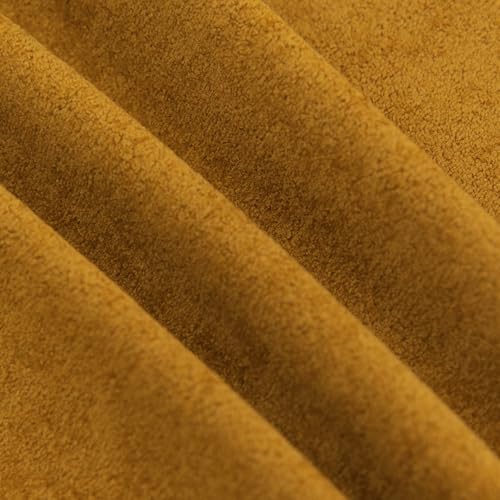 33" Velvet Fabric Modern Comfort Lazy Cloud Chair, Upholstered Deep Seat Single Sofa with Birch Legs, Fashion Lounge Chair with Slim Design for Living Room, Brown Yellow - color: Brown Yellow