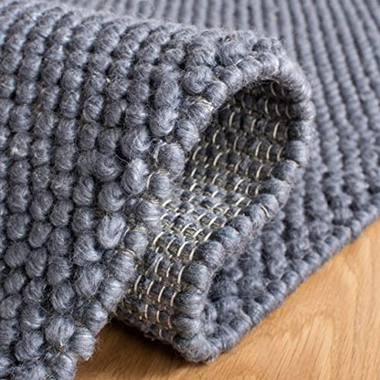 SAFAVIEH Natura Collection Runner Rug - 2'3" x 8', Dark Grey, Handmade Wool, Ideal for Bedroom, Foyer, Hallway, Entryway (NAT425H) - color: Dark Grey, size: 2'3" x 8' (Runner)