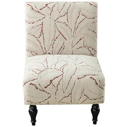 Jacquard Armless Chair Slipcover Chenille Accent Chair Cover Stretch Slipper Chair Slipcovers Printed Furniture Protector for Living Room Dining Room Red - color: Red