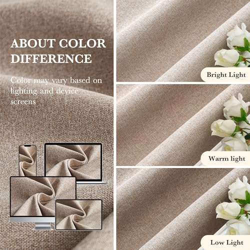 RYB HOME Mocha 100% Blackout Sliding Door Curtain Single Panel 96 inch Long | Linen Blackout Drape, Privacy Protection, Thermal Insulated, Bedroom Patio Grommets Room Divider, W60 x L96, 1 Panel - color: Mocha, size: 60"W x 96"L (Pack of 1)