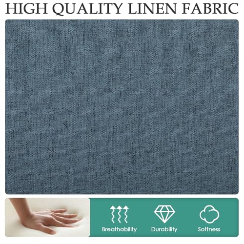 Home Accent Chair Mid Century Modern Accent Chair with Wood Frame, Linen Material Lounge Upholstered Armchair, Reading Chair, For Living Room, Bedroom,Office,Comfy Guest Waiting Room Chairs Blue - color: Blue, size: Linen