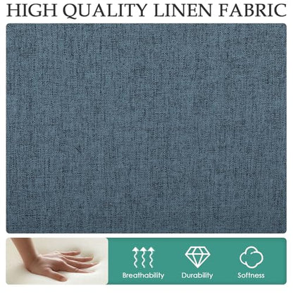 Home Accent Chair Mid Century Modern Accent Chair with Wood Frame, Linen Material Lounge Upholstered Armchair, Reading Chair, For Living Room, Bedroom,Office,Comfy Guest Waiting Room Chairs Blue - color: Blue, size: Linen