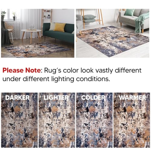 Keen Home Design Runner Rugs - 32"x119" Non-Shedding, Thick Pile Abstract Rugs for Kitchen, Living Room, Bedroom, Dining Room, Entryway - Size: 2'8" x 9'11", Skies Multi - color: Skies Multi, size: 2'8" x 9'11" (Runner)