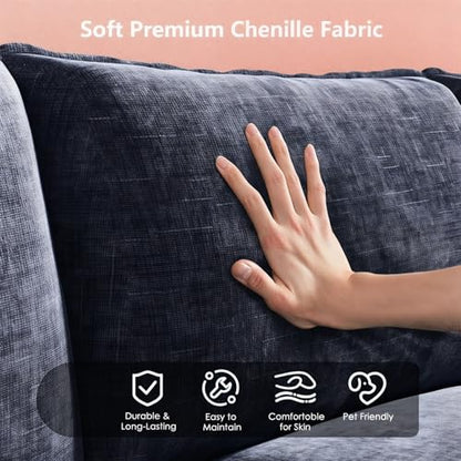 Marsail Modular Sectional Sofa 110.6" U-Shaped Modern Comfy Cloud Couch, 5-Seat Chenille Deep Seat Sofa with Throw Pillow & Movable Ottoman for Living Room, Bedroom and Apartment, Navy Blue - color: Blue, size: 110.6" - U Shape