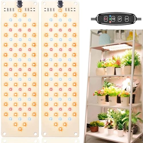 Grow Lights for Indoor Plants,Ultra-Thin Panel Grow Lamp,158LEDs Full Spectrum Grow Lights for Under Cabinet Plant, Grow Lamp with 3/9/12H Timer,10 Dimmable Levels for Plants Growing(2PCS) - color: 2pcs grow lights