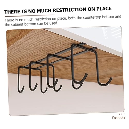 PRETYZOOM Cup Holder Under Cabinet Stand Rack for Mugs Drying Hanger for Kitchen Bottle Organizer - color: Black