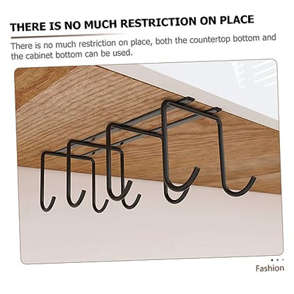 PRETYZOOM Cup Holder Under Cabinet Stand Rack for Mugs Drying Hanger for Kitchen Bottle Organizer - color: Black