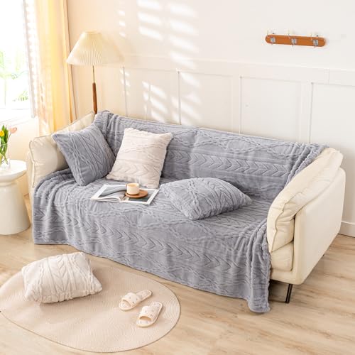 YUSOKI Sherpa Fleece Twin XL Size Blanket, Light Grey, 65"x90" | 3D Stylish Design,320GSM, Non-Shedding, Lightweight for All Season Use, stays fluffy after repeated washes, Perfect Gifts - color: Light Grey, size: Twin XL (65" x 90")