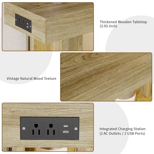 43.3" Console Table with Charging Station & USB-C Port, Behind Couch Sofa Table with LED Lights Narrow Entryway Table for Entrance Living Room Hallway Foyer, Oak - color: Oak