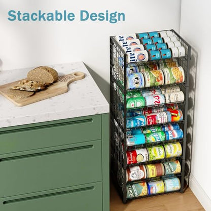 2 Pack Stackable Can Organizer, Adjustable Can Holder Rack for Pantry | 2-Tier Can Storage Rack Holds Up to 60 Cans, Organizer for Soda & Food Cans in Kitchen Cabinet, Black - style: 2-Tier 2-Pack