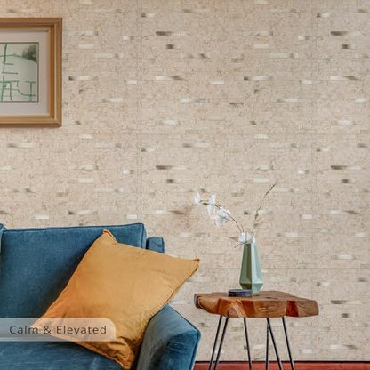 StyloVue 20 Sheets Peel and Stick Backsplash for Kitchen, 2026 Upgraded Classic Travertine Beige with Gold Metal Accents, Stick on Tile for Kitchen Backsplash, RV, Fireplace - color: Travertine Beige