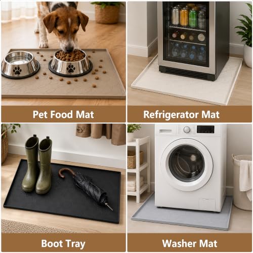 34"x22" Waterproof Cabinet Protector Silicone Under Sink Tray(Black) | Thick Silicone Under Sink Drip Tray with Protective Lip, Flexible Anti-Slip Mat for Kitchen, Bathroom, Laundry & RV - color: Black