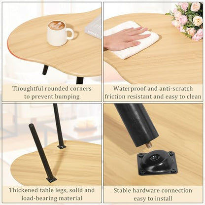 Small Coffee Table Cloud Coffee Table Modern Center Table Floor Table Walnut Irregular Coffee Tables Suitable for Living Room Small Spaces - color: Walnut
