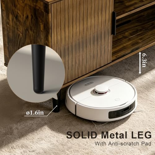 Lightdot 55" Amber Small TV Stand for TVs Up to 65" with Power Outlet | Mid-Century Modern Media Console with Fluted Side Cabinets & 2 Storage Shelves for Living Room Bedroom Entrance - color: Amber/55"