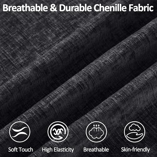 WUTUTUEE 33.5'' Cloud Ottoman for Modular Sofa, Comfy Chenille Upholstered Footrest with Memory Foam, Fully Compressed Packaging, Oversized Ottoman Bench for Living Room or Small Space, Dark - color: Dark, size: 33.5"/Ottoman