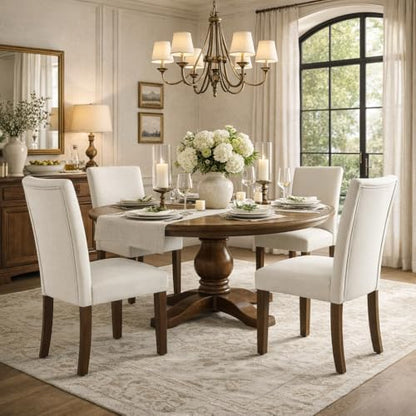 HomePop Classic Parsons Dining Chair - Gray Woven (Set of 2) - color: Gray Woven, style: Pack of 2