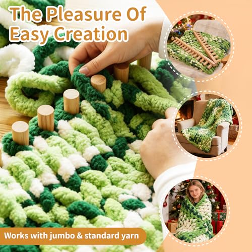 Zlshmoee Chunky Blankets Loom Knitting Looms Portable DIY Hand Knitting Kit for Beginners and Adjustable Foldable Portable Extra Loom Large 48,55,60 Inch (60inch) - color: 60in'' fold