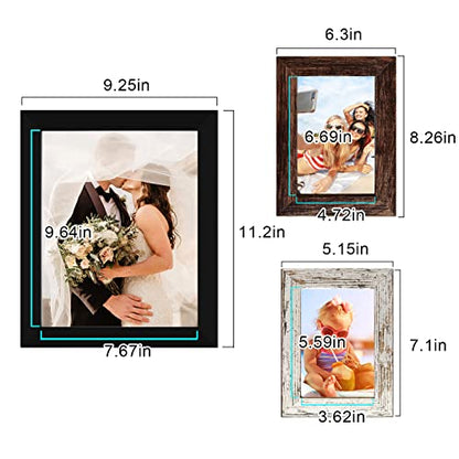 LUCKYLIFE Picture Frame Set 10-Pack, Gallery Wall Frame Collage with 8x10 5x7 4x6 Frames in 3 Different Finishes - color: Black&Brown&Distressed white