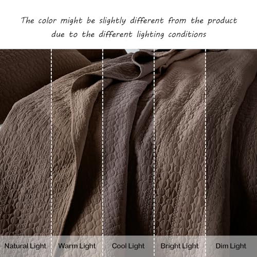 HORIMOTE HOME Quilt Set Twin Size Chocolate, Soft Lightweight Pre-Washed Microfiber Circle Stitches Twin Quilt Bedding Set, All Season Spring Summer Bedspread Coverlet, 1 Pillow Sham, 68x86 Inches - color: Chocolate, size: Twin