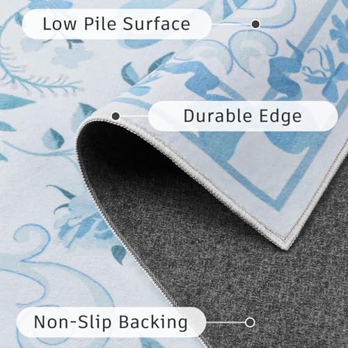 DCX floralbow-bluek Area Rugs3x5 - color: Blue, size: 3' x 5' (Rectangular)