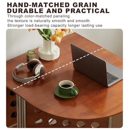 Extendable Drop Leaf Table,Versatile Collapsible Extension Table,Easy to Assemble,for Small Spaces Dining Room Kitchen.(Walnut+Black) - color: Walnut+black