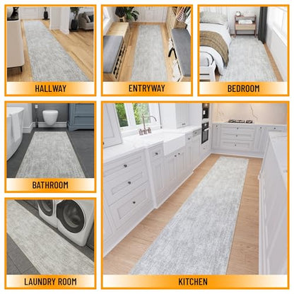 Ottomanson Kitchen Runner Rug 1'10.5" x 6' – Machine Washable Soft Non-Slip Rug, Quick Dry Low Pile Carpet for Kitchen, Bathroom & Entryway, Solid Beige - color: Solid Beige, size: 1'10" x 6' (22" Wide)