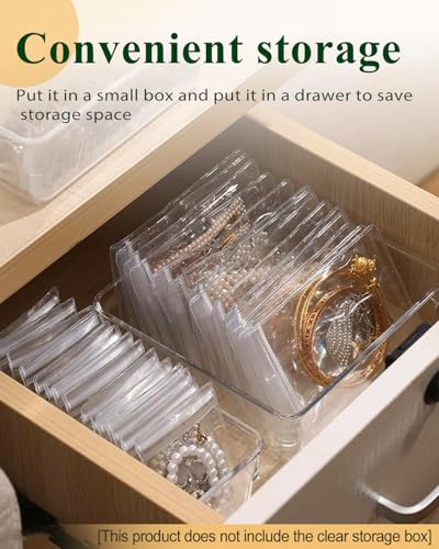 30Pcs Anti Tarnish Jewelry Bags Clear Pvc Jewelry Storage Pouches with Zipper Plastic Packing for Earrings (Pvc Bracelet Bags Large 5.9x5.9 in) - color: 30Pcs Pvc Bracelet Bags Large 5.9x5.9 in