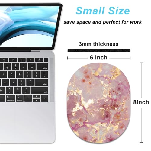 Rimilak Small Mouse Pad 6 x 8 Inch, Irregular Mini Mousepad, Gold Marble | Non-Slip Rubber Base, Waterproof Compact Mouse Mat for Laptop Computer Wireless Mouse Keyboard Home Office Travel - color: Gold Pink Marble, size: 8L x 6W inches