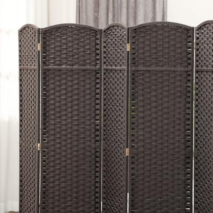 HOMCOM Room Divider 8 Panel Folding Screen Freestanding 5.6' Tall Brown | Freestanding Partition, Home Office, Bedroom - color: Brown, size: 8 Panel