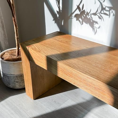 Maven Lane Zeno Bench, Natural Solid Wood | Handcrafted Solid Wood Bench, Ideal for the Living Room, Entryway, Foot of the Bed, or Extra Dining Table Seating - color: Weathered Natural