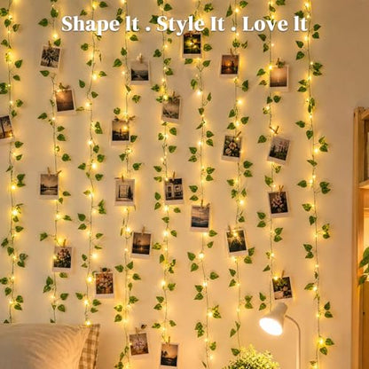 DomeStar Vines with Light for Bedroom, 300 LED Fairy Lights with Vines | Curtain String Lights with Remote for Dorm, Wedding, Party, Wall, Indoor, Outdoor Home Decor - style: 1pack-green vine-100Ft LED