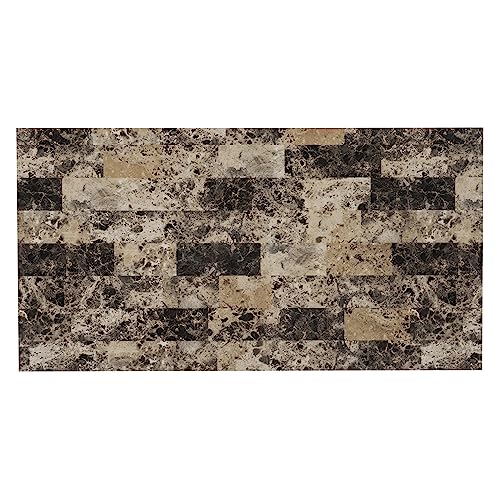 Linon Brown 3-Piece Table Faux Marble Tavern Set, 42" w x 22.25" d x 36" h - color: Brown