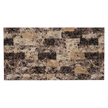 Linon Brown 3-Piece Table Faux Marble Tavern Set, 42" w x 22.25" d x 36" h - color: Brown
