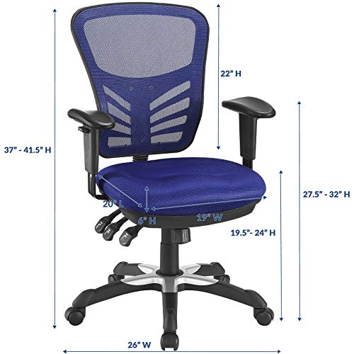 Modway EEI-757 Articulate Ergonomic Mesh Office Chair in Blue - color: Blue
