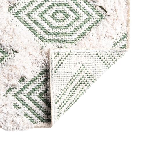 Rugs.com - Sabrina Soto Casa Rug – 8 Ft Runner Green Textured Cotton Runner Modern Geometric Design, Perfect for Hallways and Entryways - color: Green, size: 2'3" x 8' (Runner)
