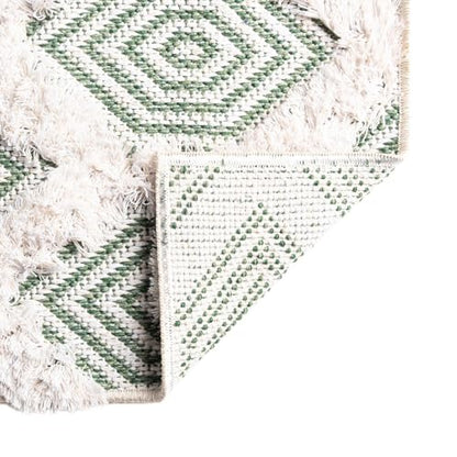 Rugs.com - Sabrina Soto Casa Rug – 8 Ft Runner Green Textured Cotton Runner Modern Geometric Design, Perfect for Hallways and Entryways - color: Green, size: 2'3" x 8' (Runner)