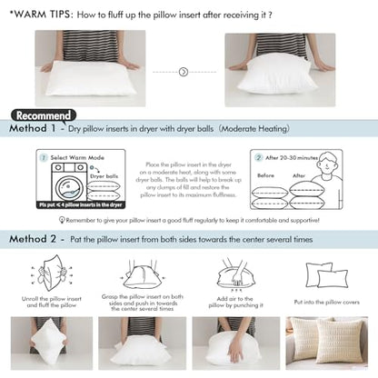 MIULEE 16x24 Inch Throw Pillow Insert for Couch Sofa Bed | Premium Virgin Filling, Soft Brushed Fabric, Rectangle Decorative Pillow, Lumbar Back and Neck Support - size: 16x24 Inch