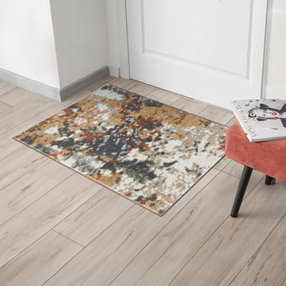 Keen Home Design Abstract Non-Shedding Entryway Rug, Soft Thick Pile, 2x3 | Polypropylene High Pile, Jute Back; Ideal For Bedside, Entryway, Home Office, Nursery - color: Skies Green, size: 2' x 3' (Rectangular)