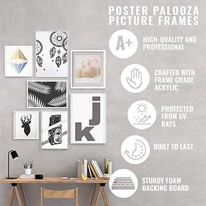 Pack of 4 Gold Bamboo 20x30 Picture Frames | Solid Wood | UV-Resistant Acrylic | Easy Gallery Wall Setup - color: Gold Bamboo, size: 20X30