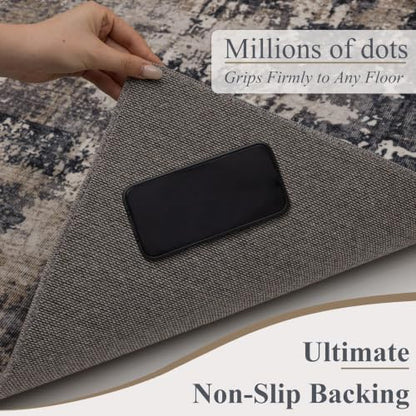 Sasttie 2x12 Runner Rug, Modern Abstract Hallway Rug, Black & Beige | Ultra-Soft Faux Wool, Machine Washable, Low Pile, Non-Slip, Thin, for Hallway, Entrance, Kitchen, Entryway & Laundry Room - color: Black & Beige, size: 2' x 12' (Rectangular)