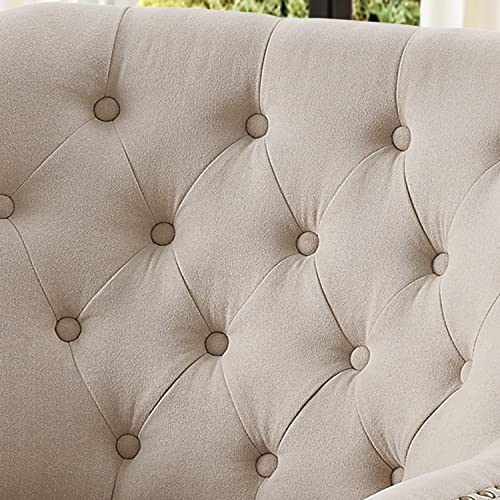 Rosevara Atlas Accent Chairs for Living Room & Bedroom, Velvet Beige - color: Velvet Beige