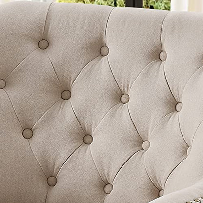 Rosevara Atlas Accent Chairs for Living Room & Bedroom, Velvet Beige - color: Velvet Beige